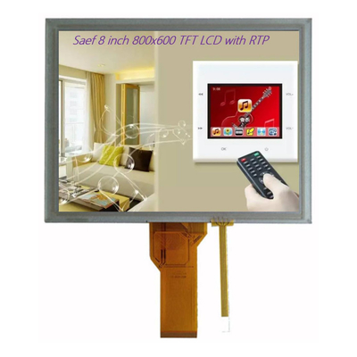 임베디드 시스템 및 산업 기기용 8인치 TFT-LCD, 저항 터치와 함께 8&quot; 800x600 RGB 50 핀 TFT LCD 디스플레이