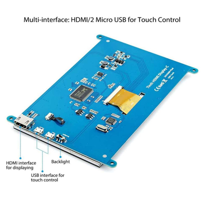 전기 용량 터치스크린을 가진 나무 딸기 파이 7 인치 HDMI TFT LCD 디스플레이