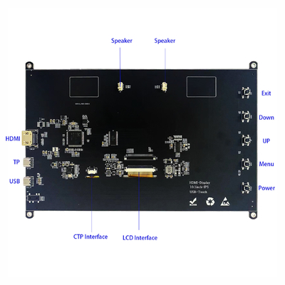 10.1" 1024x600 IPS PCAP 용량 터치 스크린 TFT LCD 지원 HDMI 커넥터