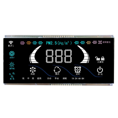 맞춤형 7 세그먼트 LCD 디스플레이 오존 애니온 살균 기계, 신선한 공기 컨트롤러, VA 검은 배경 LCD