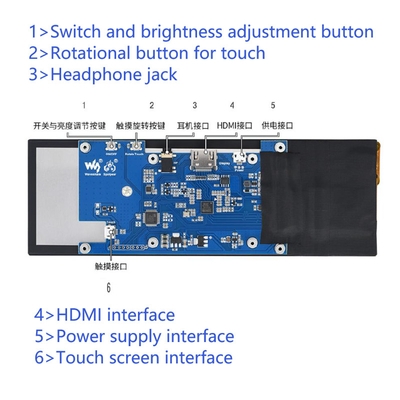 7.9인치 바 타입 IPS 용량 터치 TFT 모니터 HDMI 출력 Raspberry Pi 4 윈도우 OS 400x1280 해상도