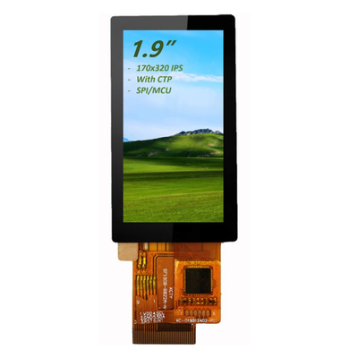 1.9" IPS TFT LCD 디스플레이 176x320 SPI/평행 인터페이스 ST7789P3 드라이버 -20°C~70°C 산업용