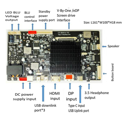 27" UHD 산업 TFT LCD 3840x2160 해상도 eDP 1.4 1000 cd/m2 60Hz RoHS/REACH EU/US 주식 운영 온도 0C ~ 50C