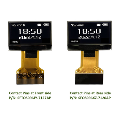 0.96인치 모노크롬 OLED 디스플레이 모듈 128x64 Dot ZIF 연결