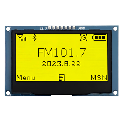 2.42인치 노란 OLED 디스플레이 128x64 해상도와 7핀 SPI 인터페이스