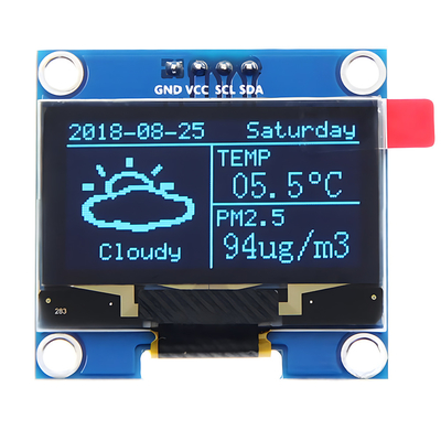 1.3-인치 128x64 점 매트릭스 OLED 4 핀 IIC I2C 인터페이스 SH1106 드라이버 IC 흰색/나색 글꼴 옵션