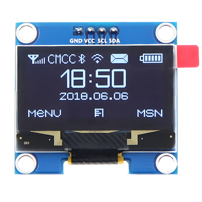 1.3-인치 128x64 점 매트릭스 OLED 4 핀 IIC I2C 인터페이스 SH1106 드라이버 IC 흰색/나색 글꼴 옵션