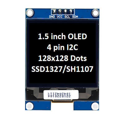 1.5 인치 OLED 디스플레이 패널 모듈 단위 128x128 픽셀 4 핀 LED 디스플레이 컨트롤러와 I2C 인터페이스