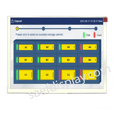 5.7" 500Nit 산업 TFT LCD 640x480 넓은 온도 -30°C-80°C PCAP 터치 준비 드라이버 IC JD9168S 운영 온도 -30°C ~ 80°C