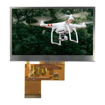 4.3-인치 고 밝기 1000nits TFT LCD 모듈 480x272 해상도 및 옵션 터치 화면