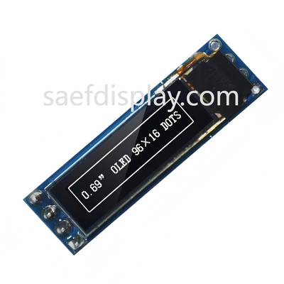 0.69인치 OLED 디스플레이 모듈 - 96x16 I2C, SSD1306 IC, 흰색, 아두이노 호환