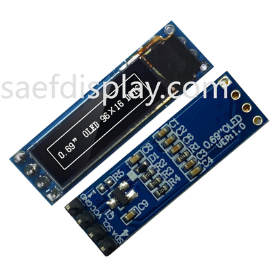 0.69인치 OLED 디스플레이 모듈 - 96x16 I2C, SSD1306 IC, 흰색, 아두이노 호환