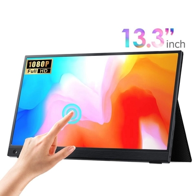 13.3 인치 터치 스크린 휴대용 모니터, USB C 휴대용 게임 모니터 데스크톱 스탠드