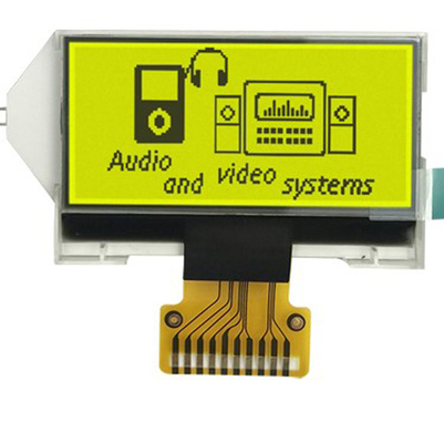 SPI 인터페이스 128x64 COG LCD 모듈 황록색 배경색
