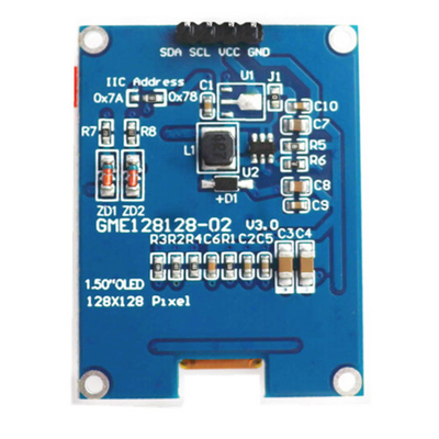 1.5 인치 OLED 디스플레이 패널 모듈 단위 128x128 픽셀 4 핀 LED 디스플레이 컨트롤러와 I2C 인터페이스