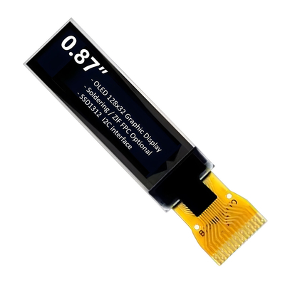 0.87인치 128x32 크기의 작은 OLED 디스플레이 IIC 인터페이스 화이트 텍스트