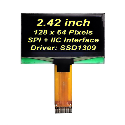 2.42인치 OLED 디스플레이 128x64 노란색 글꼴 PMOLED 화면 SSD1309 컨트롤러 SPI+IIC 인터페이스